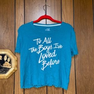 Netflix To All the Boys I've Loved Before Teal & Pink Tee - Size S